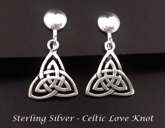 Sterling Silver Clip-On Earrings, Celtic Design, Petite Size