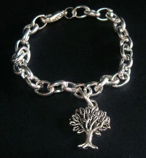Tree of Life Bracelet, Tibetan Silver Tree of Life Charm, Chain