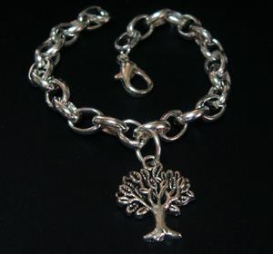 Tree of Life Bracelet, Tibetan Silver Tree of Life Charm, Chain - Click Image to Close