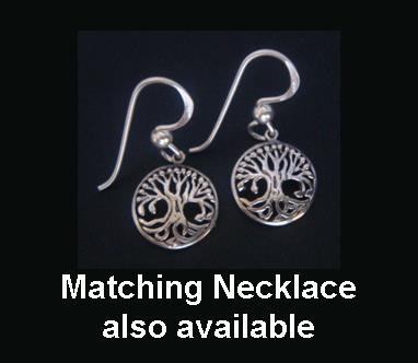 Tree Of Life Earrings Celtic Design | Sterling Silver | 12mm - Click Image to Close