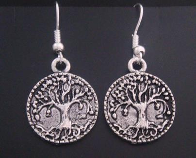 Tree of Life Earrings, Tibetan Silver in Classic Celtic Design