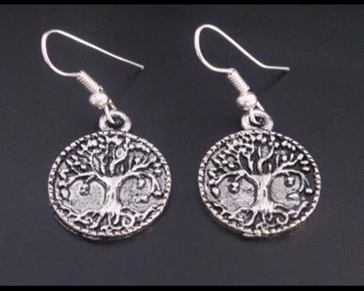 Tree of Life Earrings, Tibetan Silver in Classic Celtic Design - Click Image to Close
