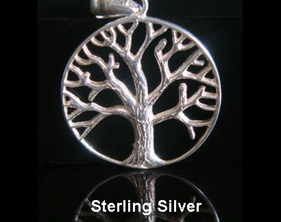 Tree of Life Necklace, Sterling Silver, Large, Celtic Design - Click Image to Close