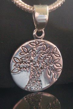 Tree of Life Necklace Pendant, Sterling Silver, Engravable - Click Image to Close