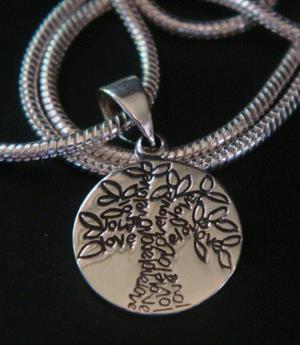 Tree of Life Necklace Pendant, Sterling Silver, Engravable