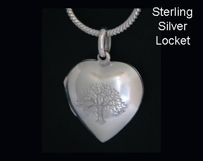 Tree of Life Locket, Heart Shape Necklace, Sterling Silver - Click Image to Close