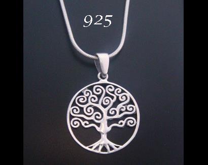Tree of Life Necklace Contemporary Style 925 Silver Tree Pendant