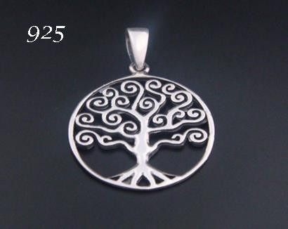Tree of Life Necklace Contemporary Style 925 Silver Tree Pendant - Click Image to Close