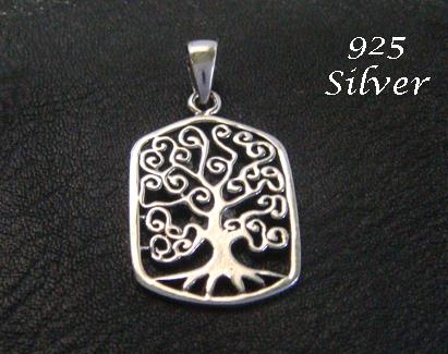 Celtic Tree of Life Necklace, Intricate Design, Sterling Silver - Click Image to Close