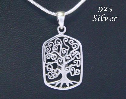 Celtic Tree of Life Necklace, Intricate Design, Sterling Silver - Click Image to Close