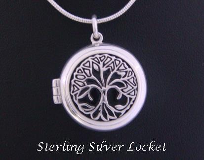 Tree of Life Necklace Locket with Intricate Celtic Tree - Click Image to Close