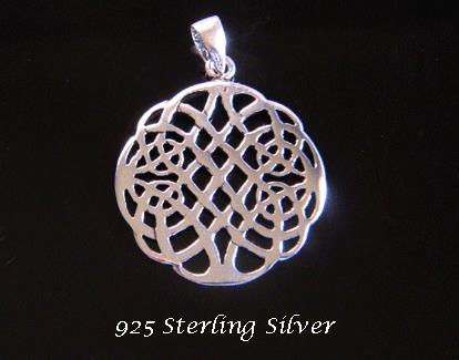 Tree of Life Pendant, Celtic Woven Design, Sterling Silver - Click Image to Close