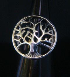 Stunning Sterling Silver Tree of Life Ring | Size 10 - Click Image to Close