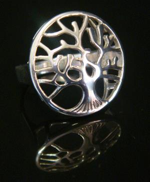 Stunning Sterling Silver Tree of Life Ring | Size 7 - Click Image to Close
