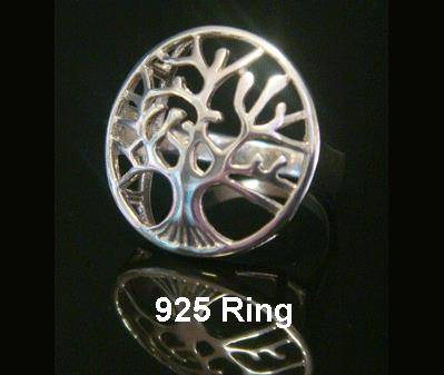 Stunning Sterling Silver Tree of Life Ring | Size 10 - Click Image to Close