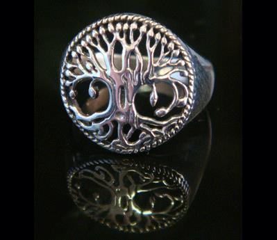 Celtic Design Tree Of Life Ring | Size 10 | Sterling Silver Ring - Click Image to Close