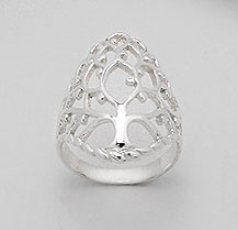 Stunning Open Weave 'Tree Of Life' Ring | Silver Ring | Size 7 - Click Image to Close