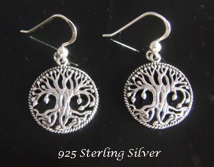 Celtic Tree of Life Earrings, Sterling Silver, Petite Size - Click Image to Close